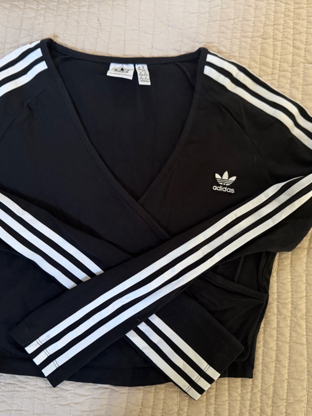 adidas Black Joggers with White Three-Stripe Detail